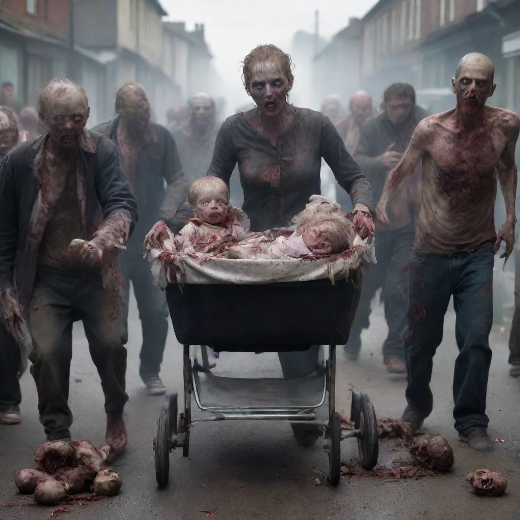 aitrending zombies surrounding a newborn baby in a pram good looking fantastic 1