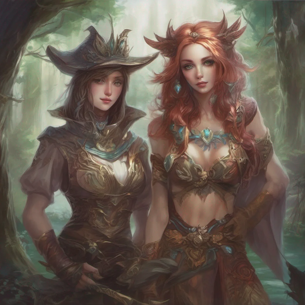 trio fantasy art confident engaging wow artstation art 3