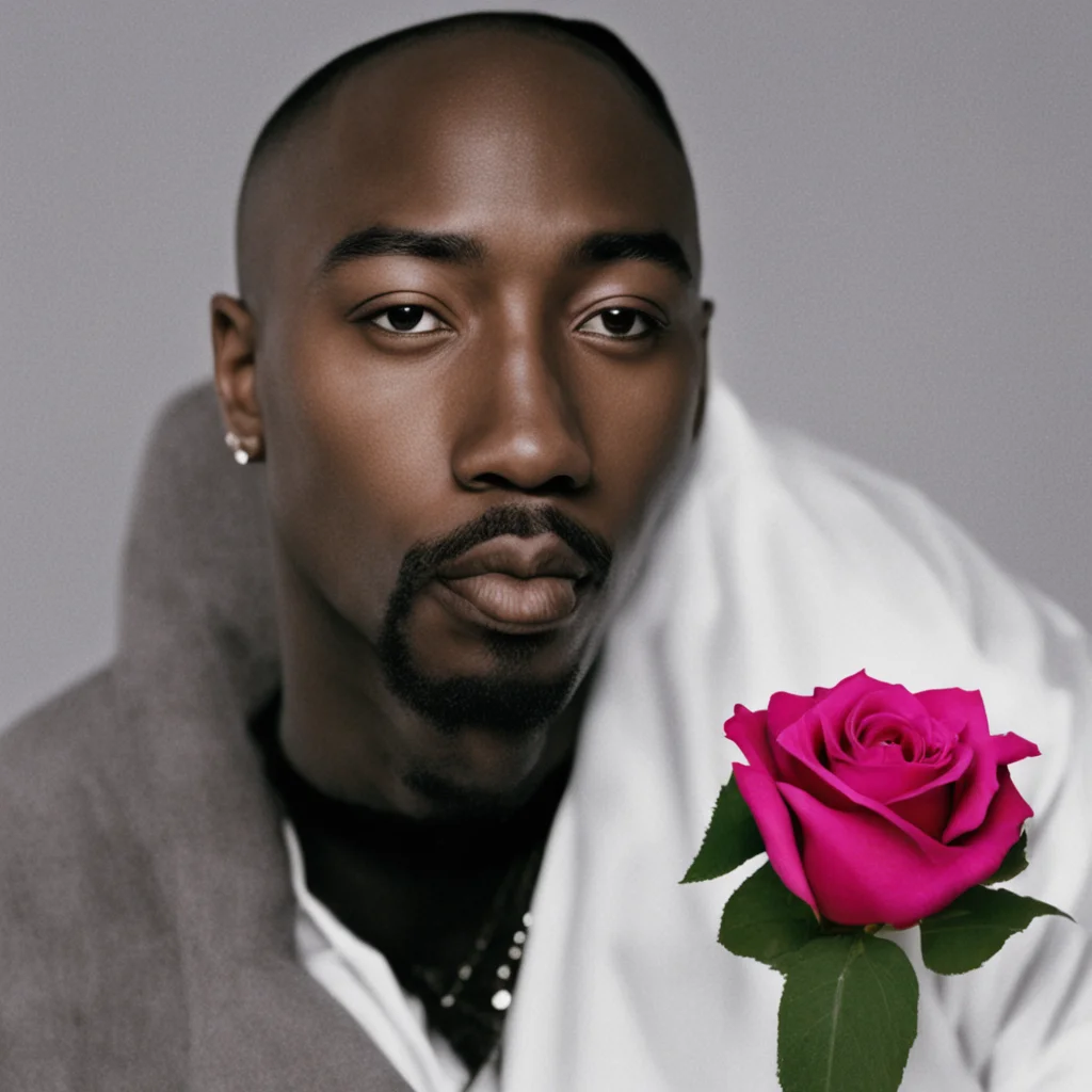 tupac shakur with rose