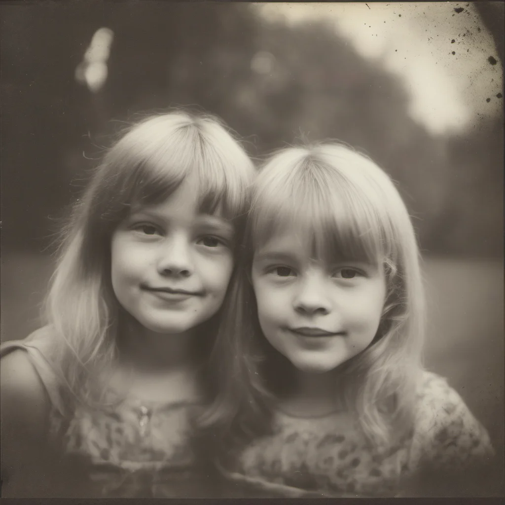 twee naakte duitse boerenmeisjes in een verlaten weiland vol koeien   polaroid style amazing awesome portrait 2
