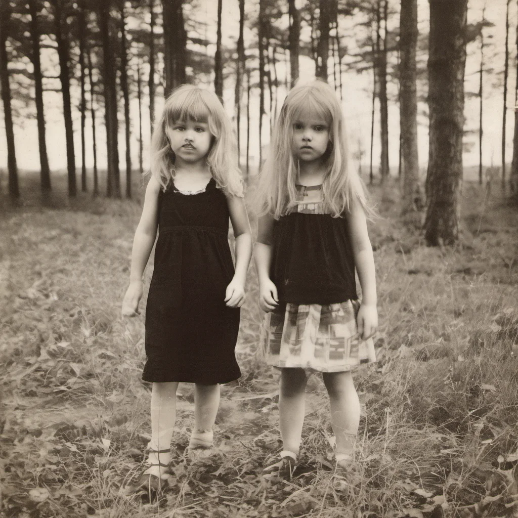 aitwee naakte duitse boerenmeisjes in een verlaten weiland vol koeien   polaroid style