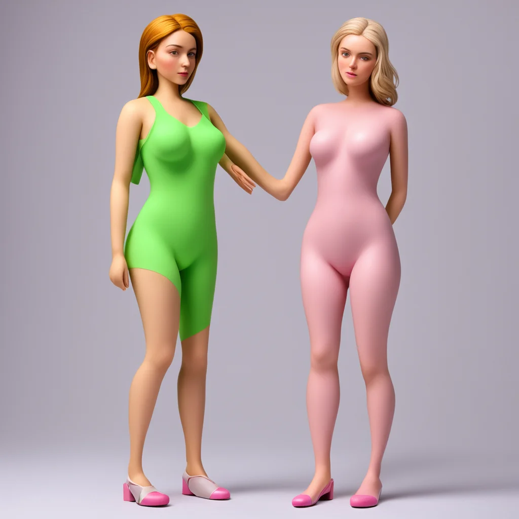 two friends. one 5 inches tall woman being taken care by another female friend