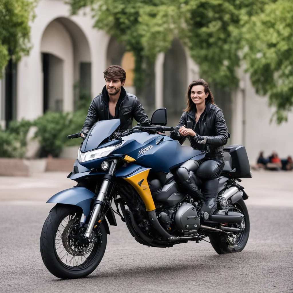 two lovers next to a vstrom 250 motorcycle
