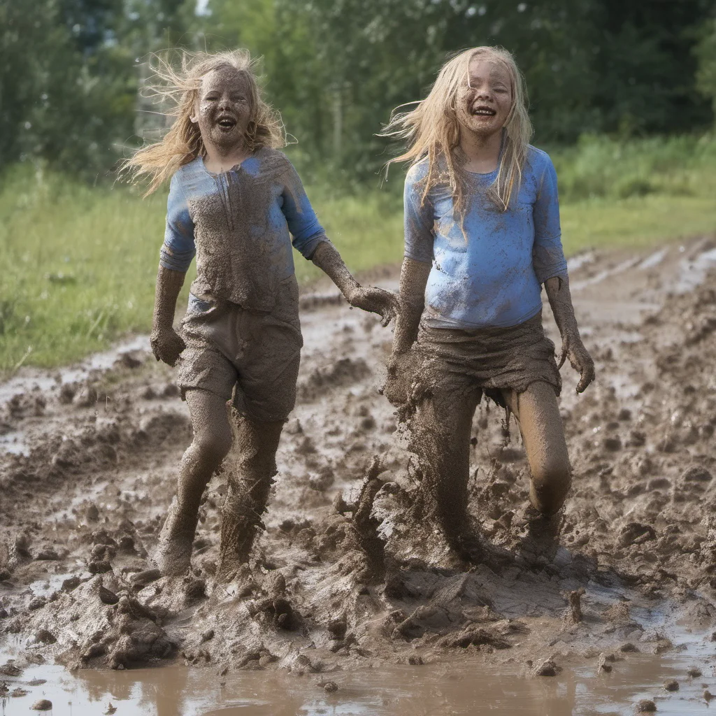 aitwo wilde girls going crazy in the mud good looking trending fantastic 1