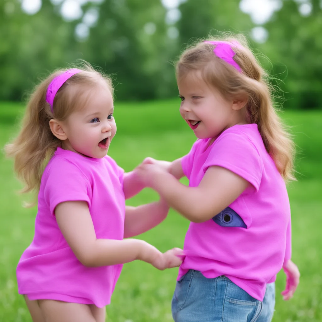 aitwo young girls play with each other