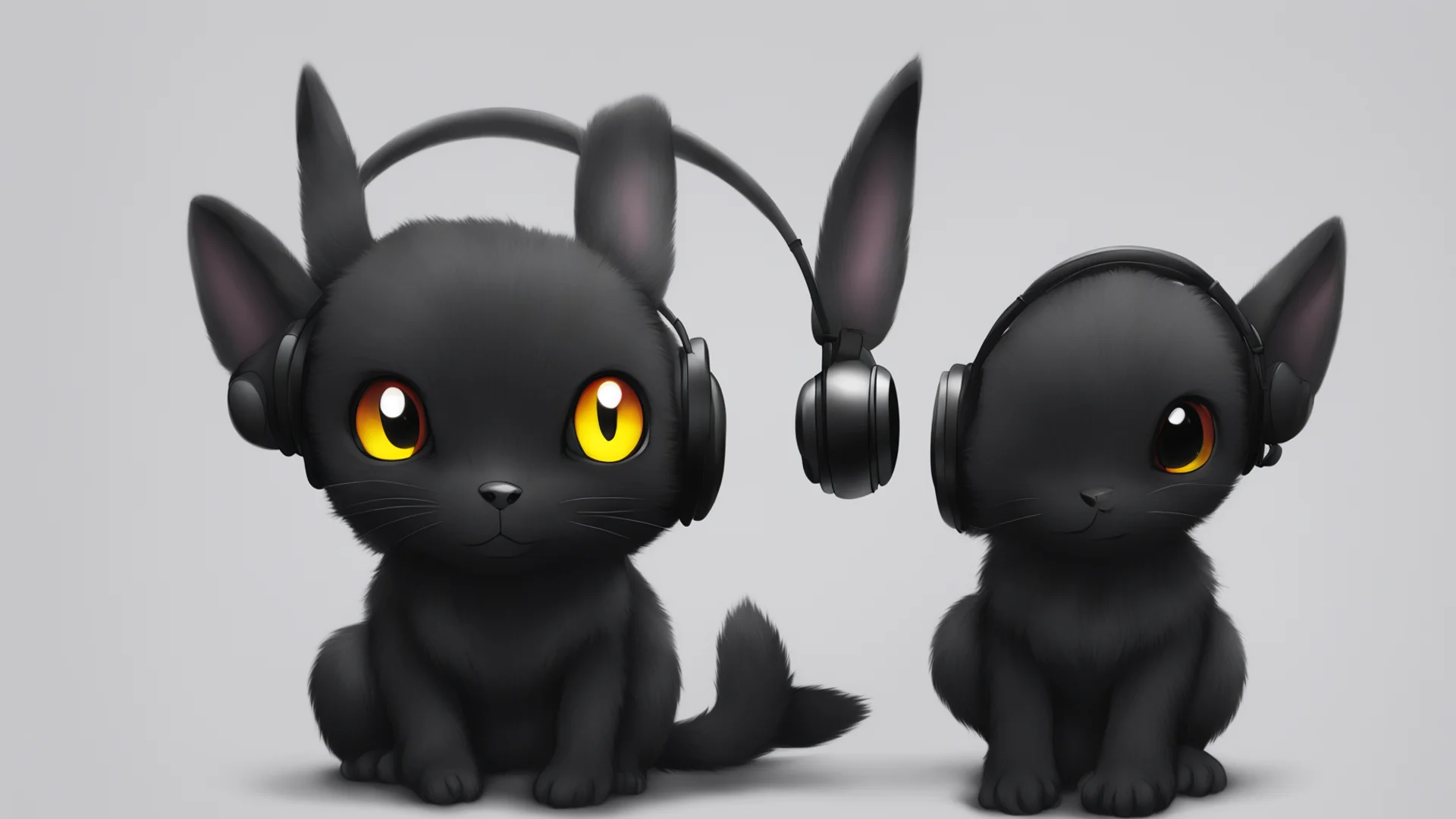 umbreon with headphones confident engaging wow artstation art 3 wide