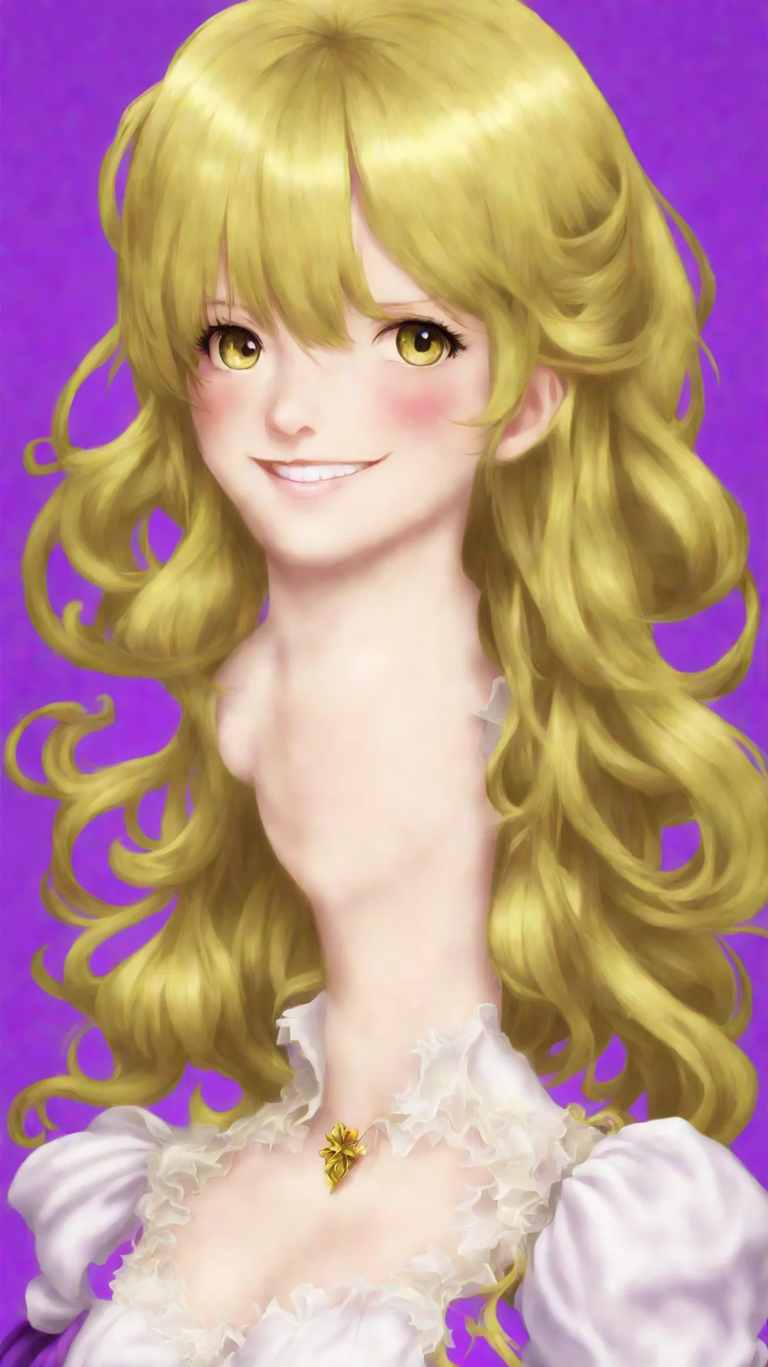 umineko lambdadelta blonde hair smiling confident engaging wow artstation art 3 tall