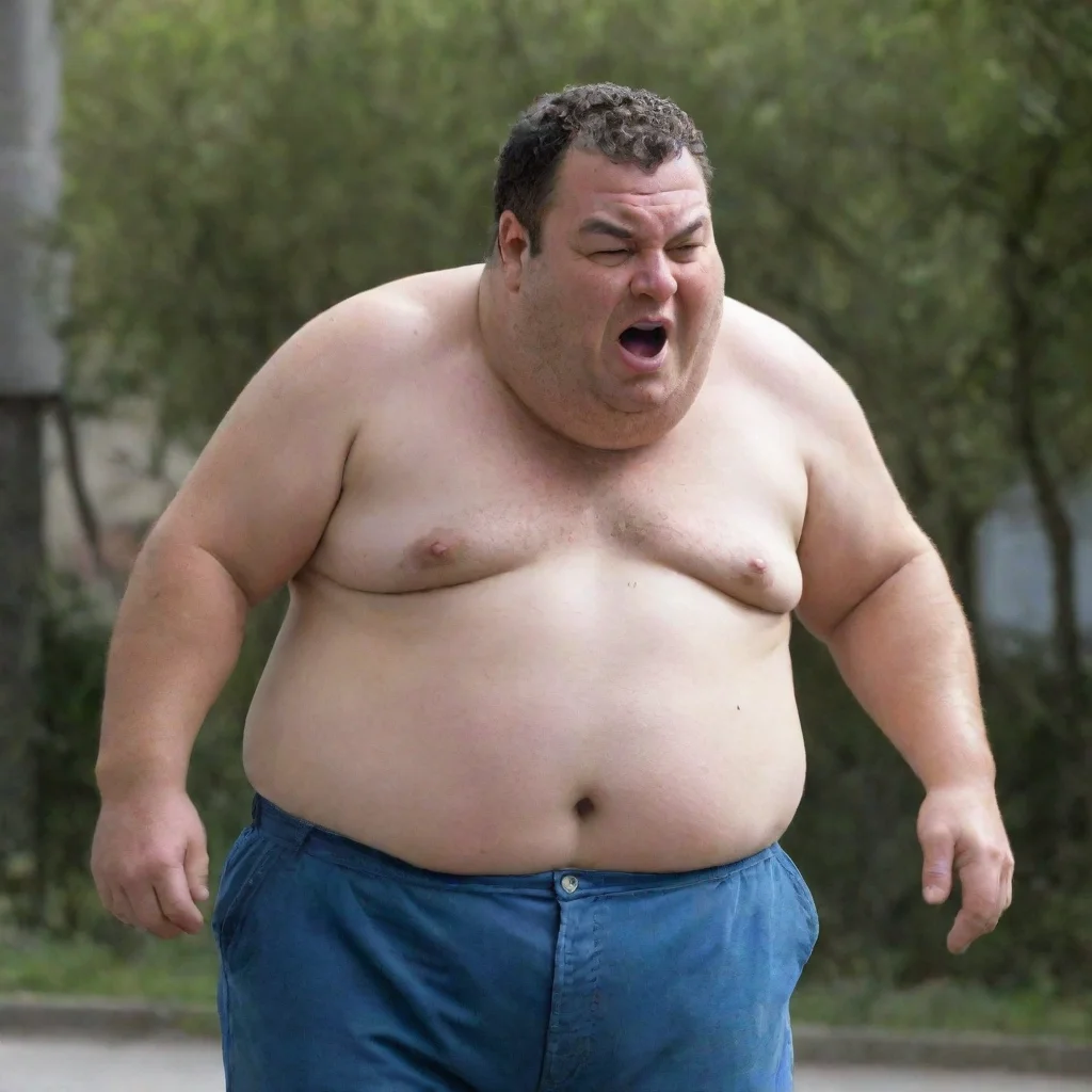 aiun gordo moviendo la panza