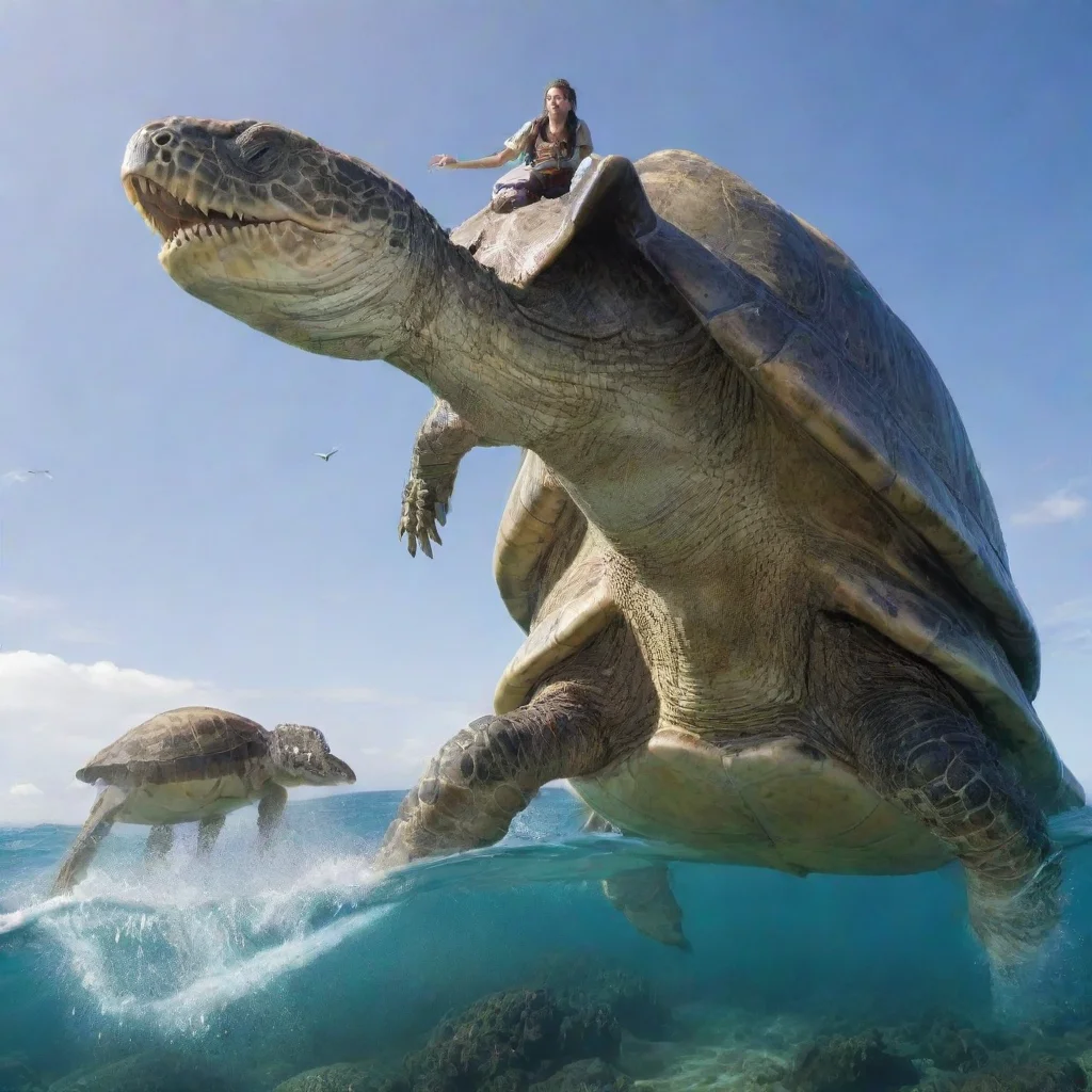 una tortuga fucionada con un gigate saurios
