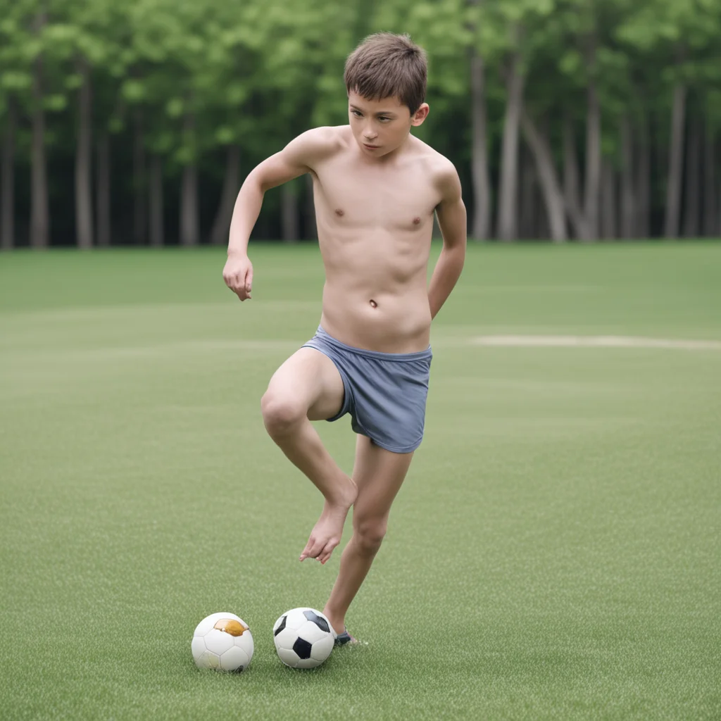 unclad boy playing soccer confident engaging wow artstation art 3
