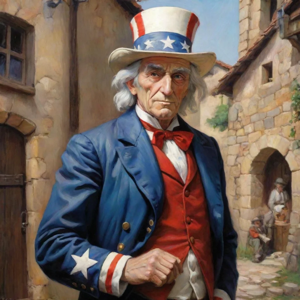 aiuncle sam by vallejo in medieval setting poster