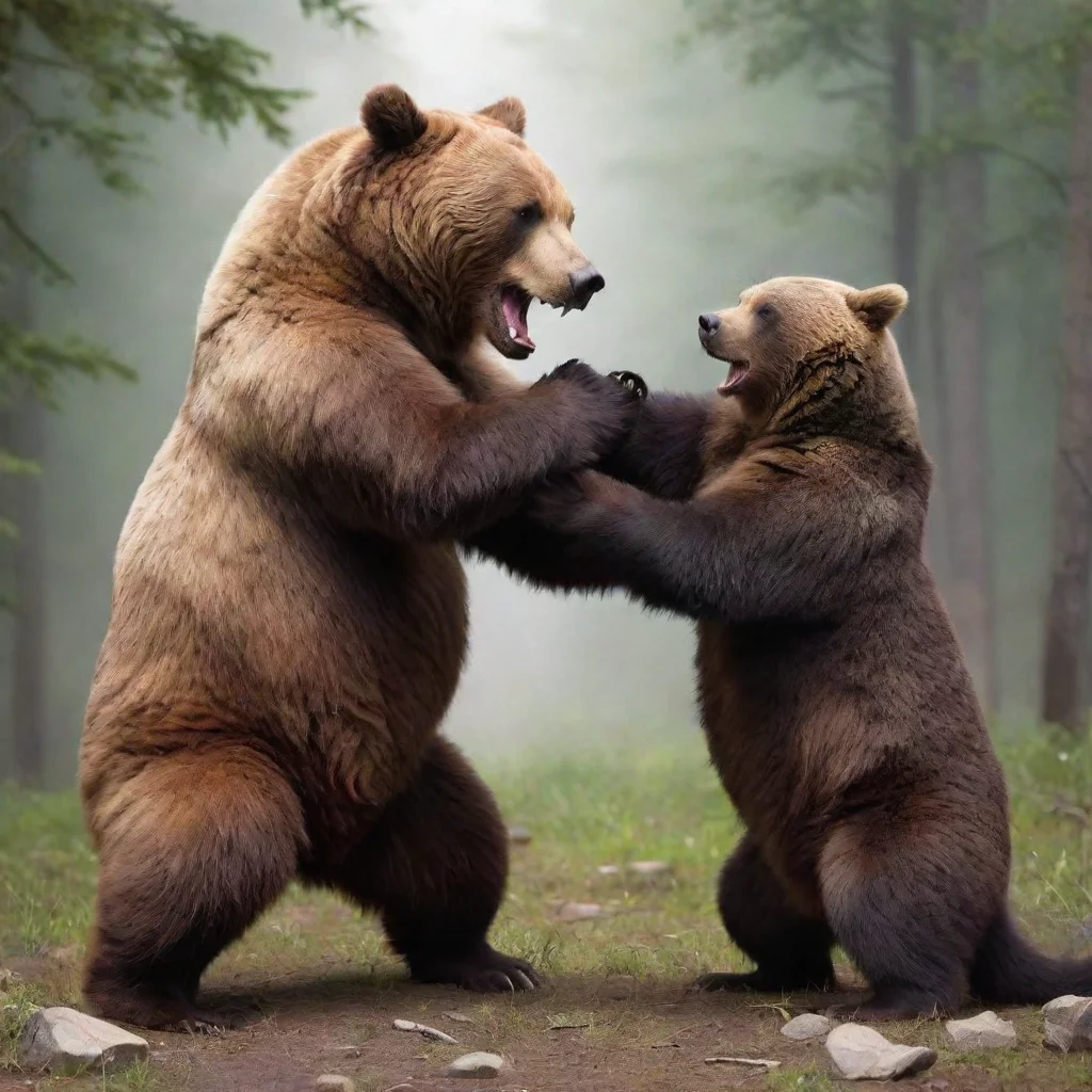 aiundefineda cat fighting a bear with bear handsundefined 4