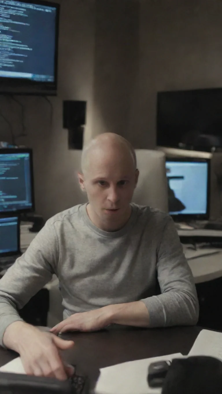 undefinedbald guy epic coding scene hacker screens everywhere techundefined 4 tall
