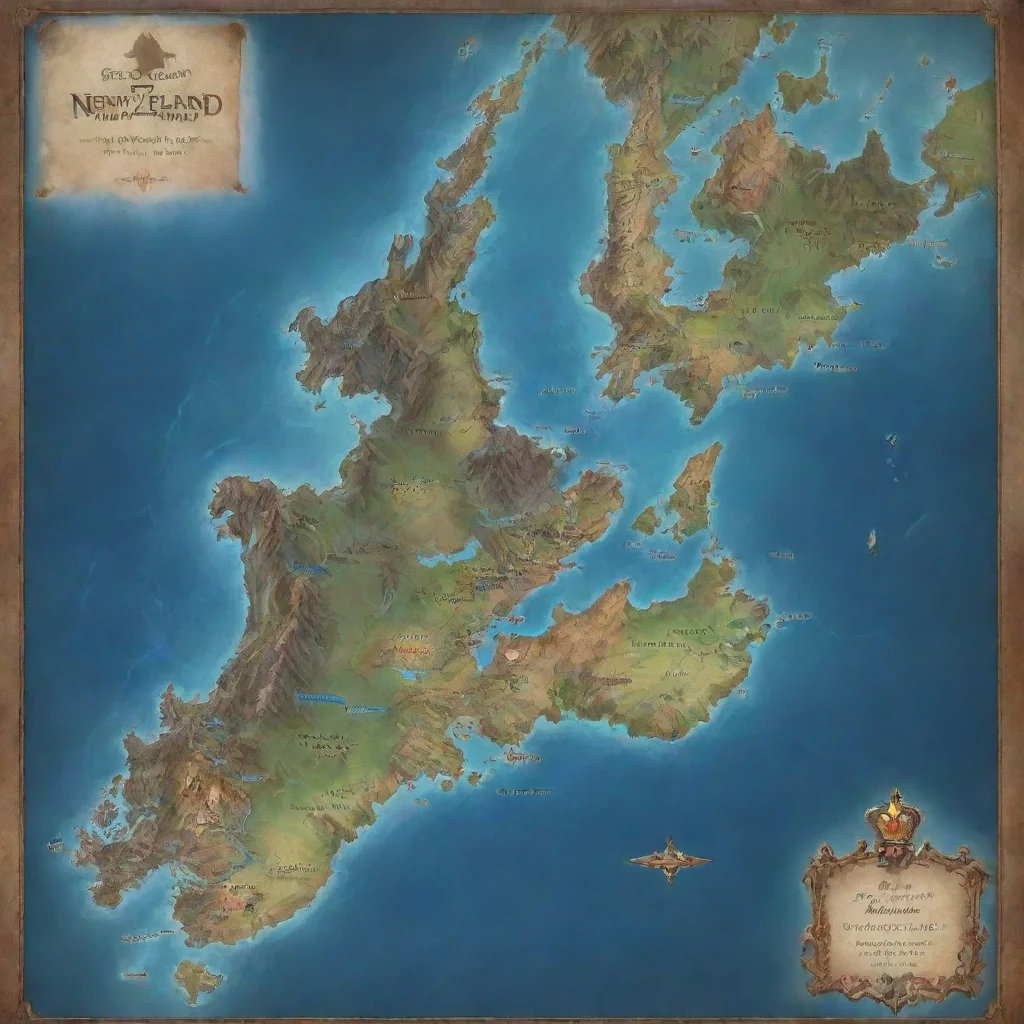 undefinedfantasy map of new zealand with made up places and towns with imaginary names confident engaging wow artstation art 3undefined 4