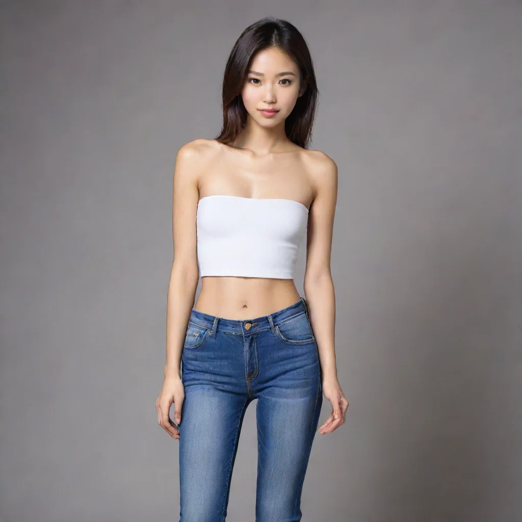aiundefinedskinny asian model in jeans and tiny shirtundefined 4