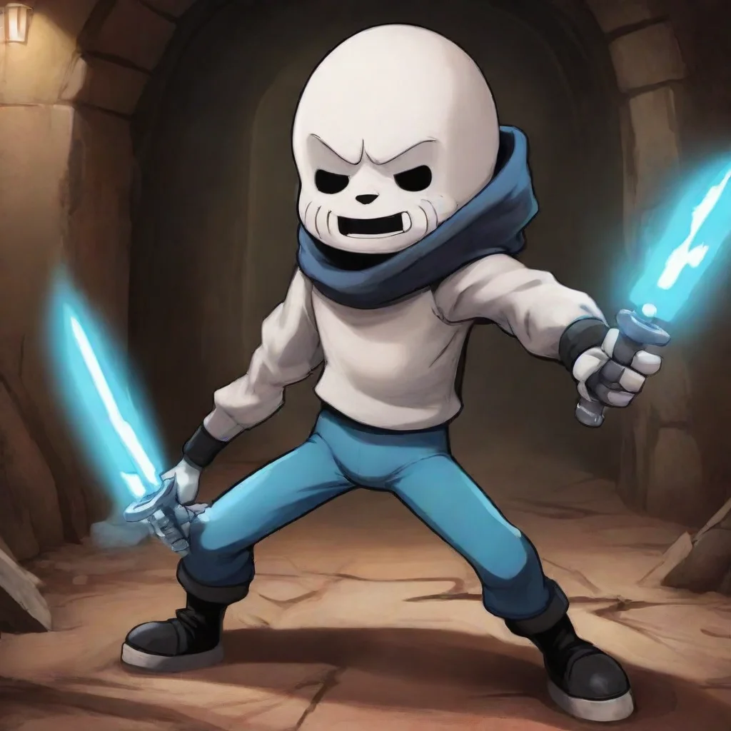 underground undertale sans fighting chara art