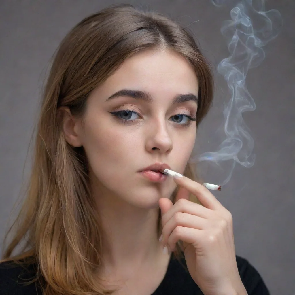 une fille qui fume une cigarette