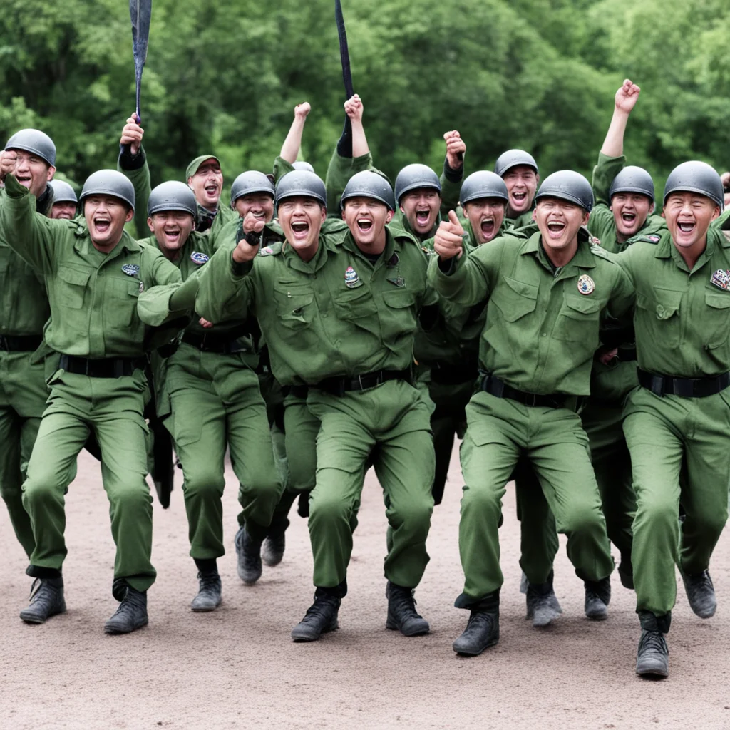 victorious soldiers celebrate amazing awesome portrait 2