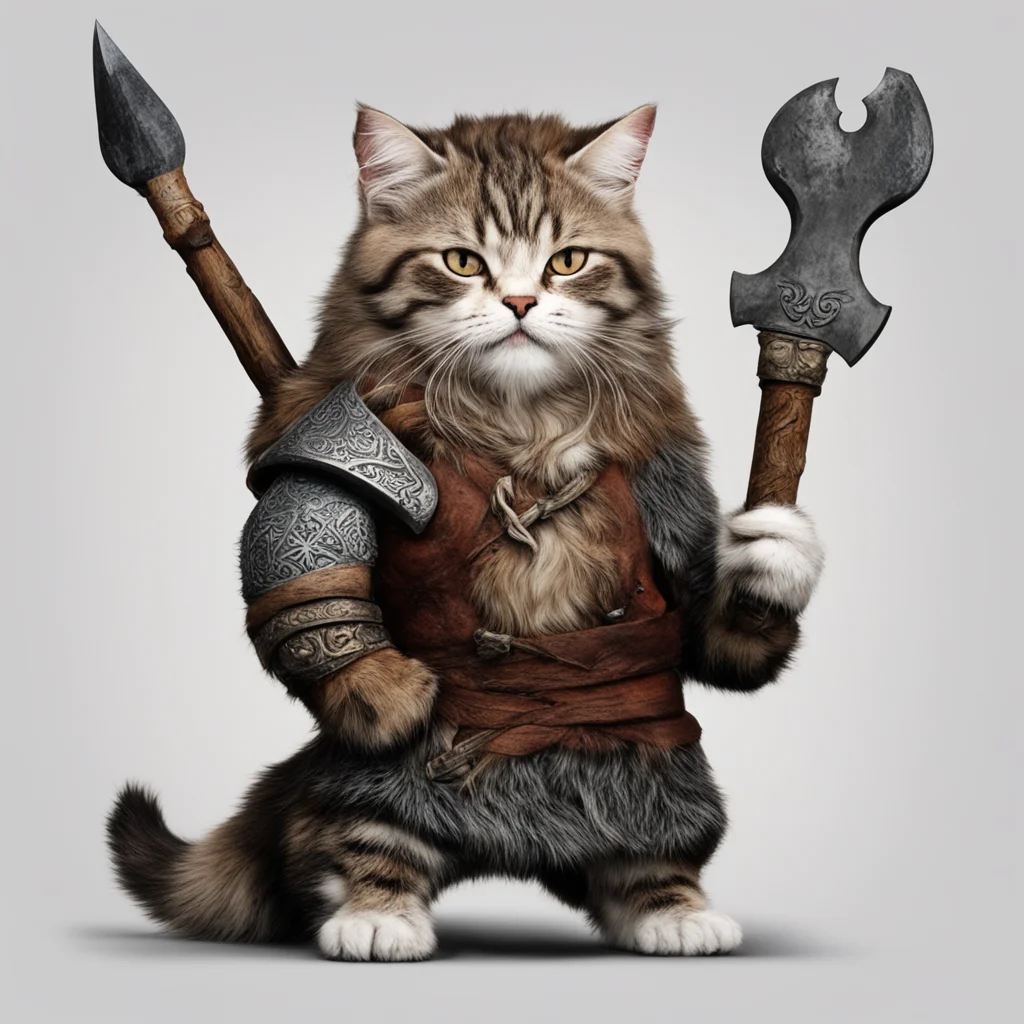 viking cat with axe good looking trending fantastic 1