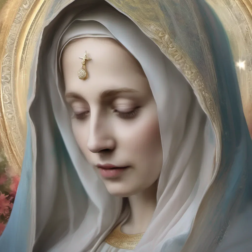 virgin mary digital art ethereal