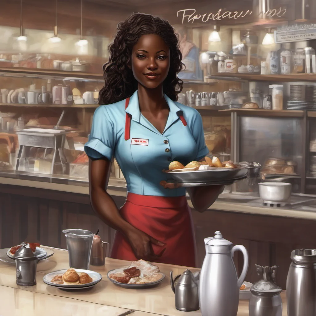 waitress dark skin good looking trending fantastic 1