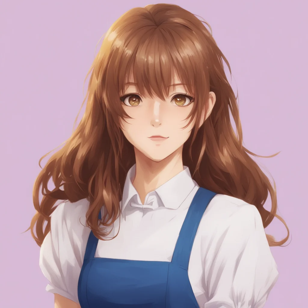 aiwaitress girl from the waist up portrait anime character basic calming colors nice hair good looking trending fantastic 1