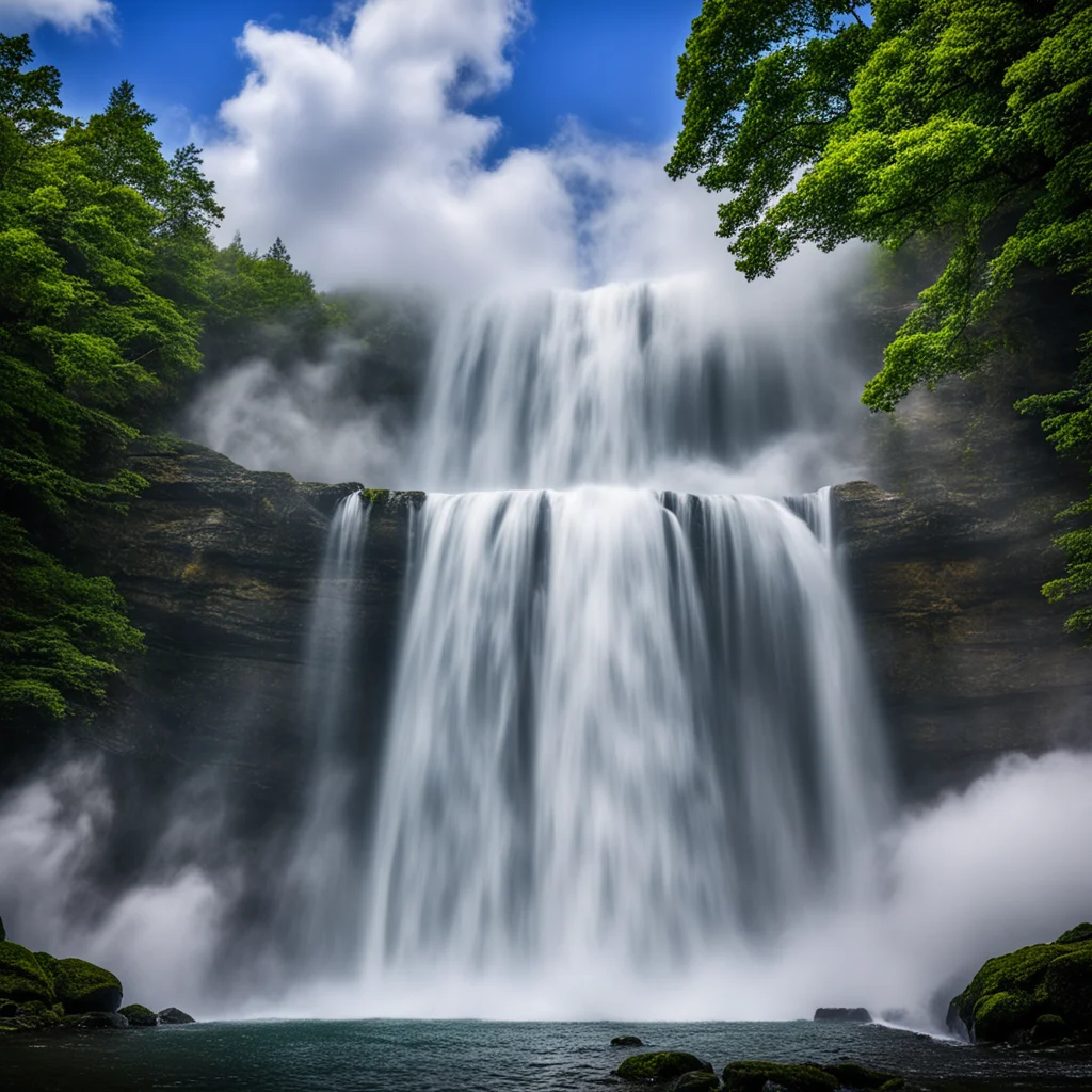 waterfall sky clouds confident engaging wow artstation art 3