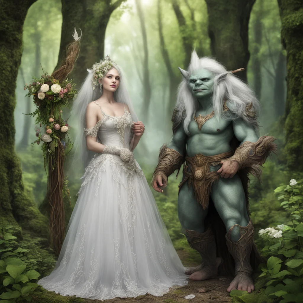 weddings of noble elf lady and a troll amazing awesome portrait 2