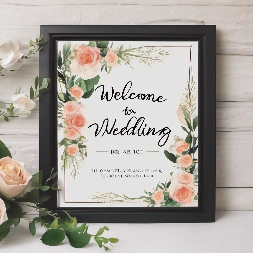 welcome to wedding sign flowers amazing awesome portrait 2