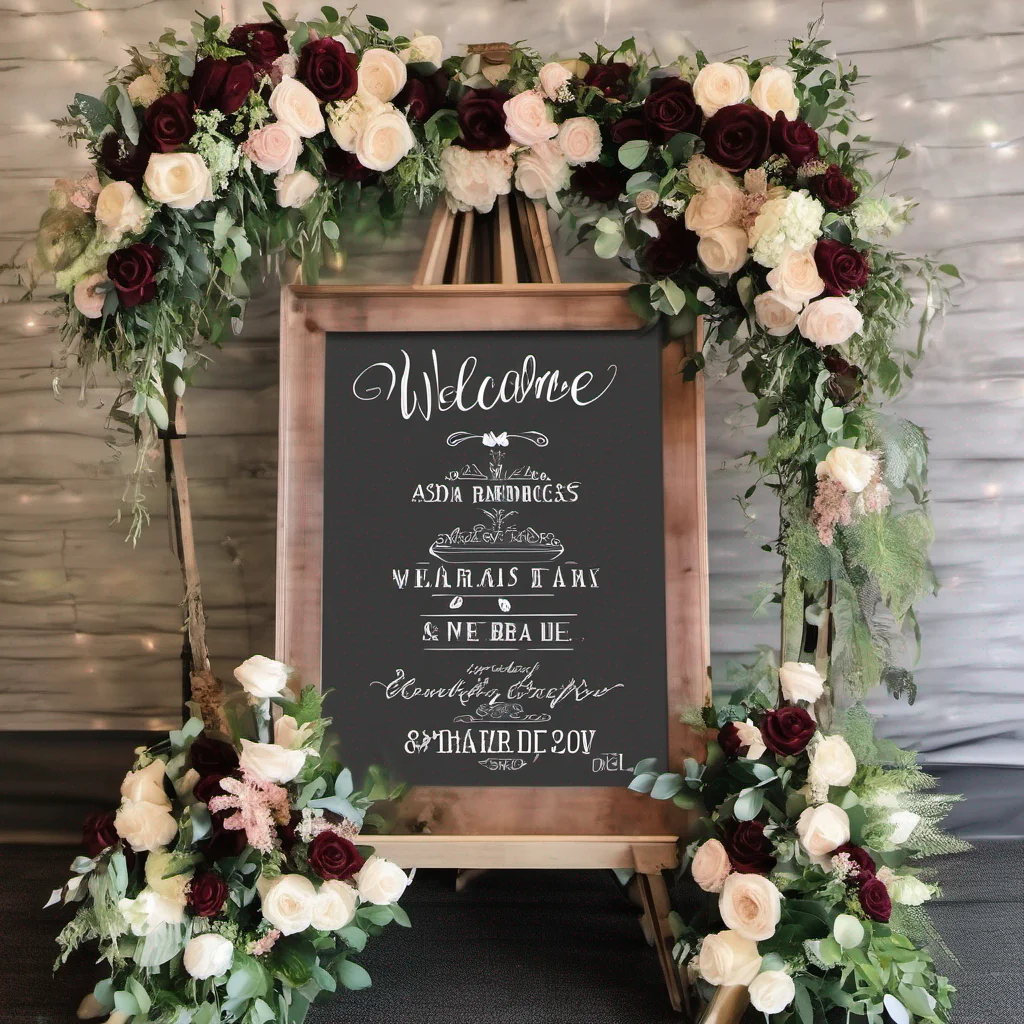 welcome to wedding sign flowers confident engaging wow artstation art 3