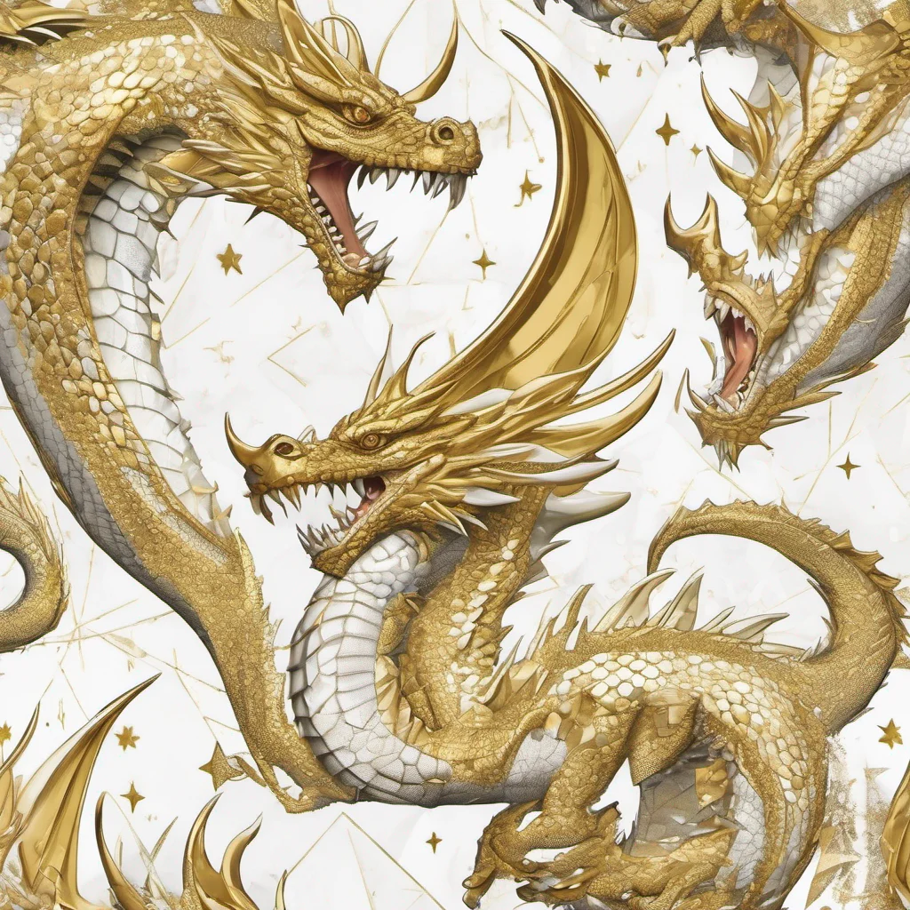 white and gold dragon stars  amazing awesome portrait 2