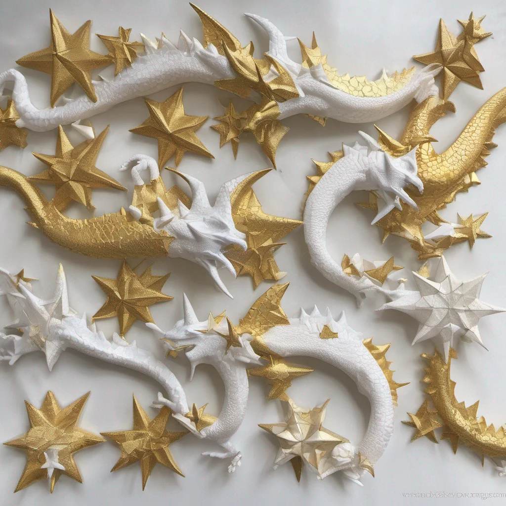 white and gold dragon stars  confident engaging wow artstation art 3