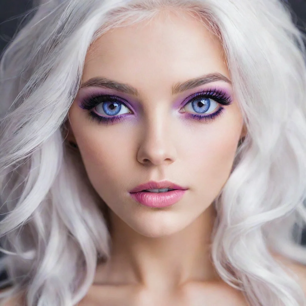white hair purple eyes seductive