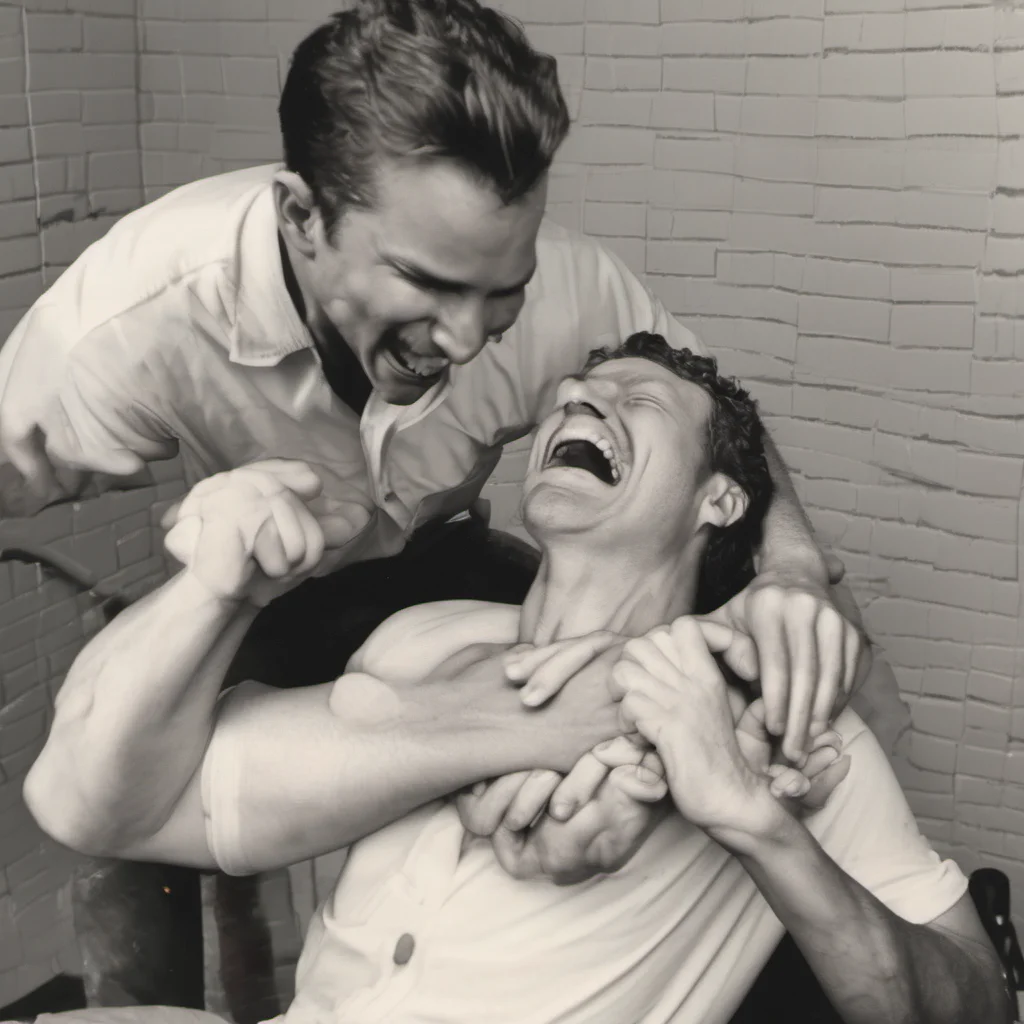white male being tickled