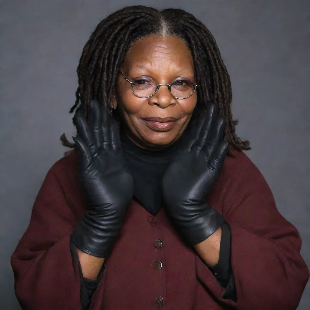 whoopi goldberg with black gloves