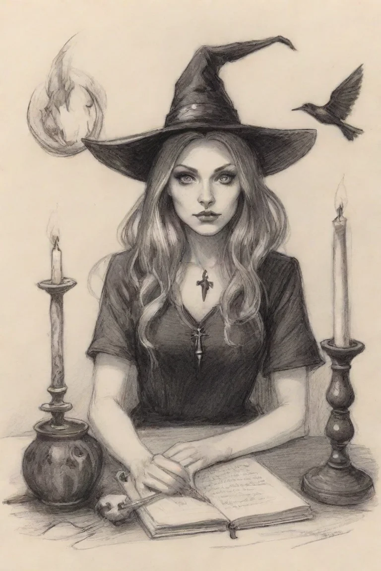 witchcraft sketch portrait