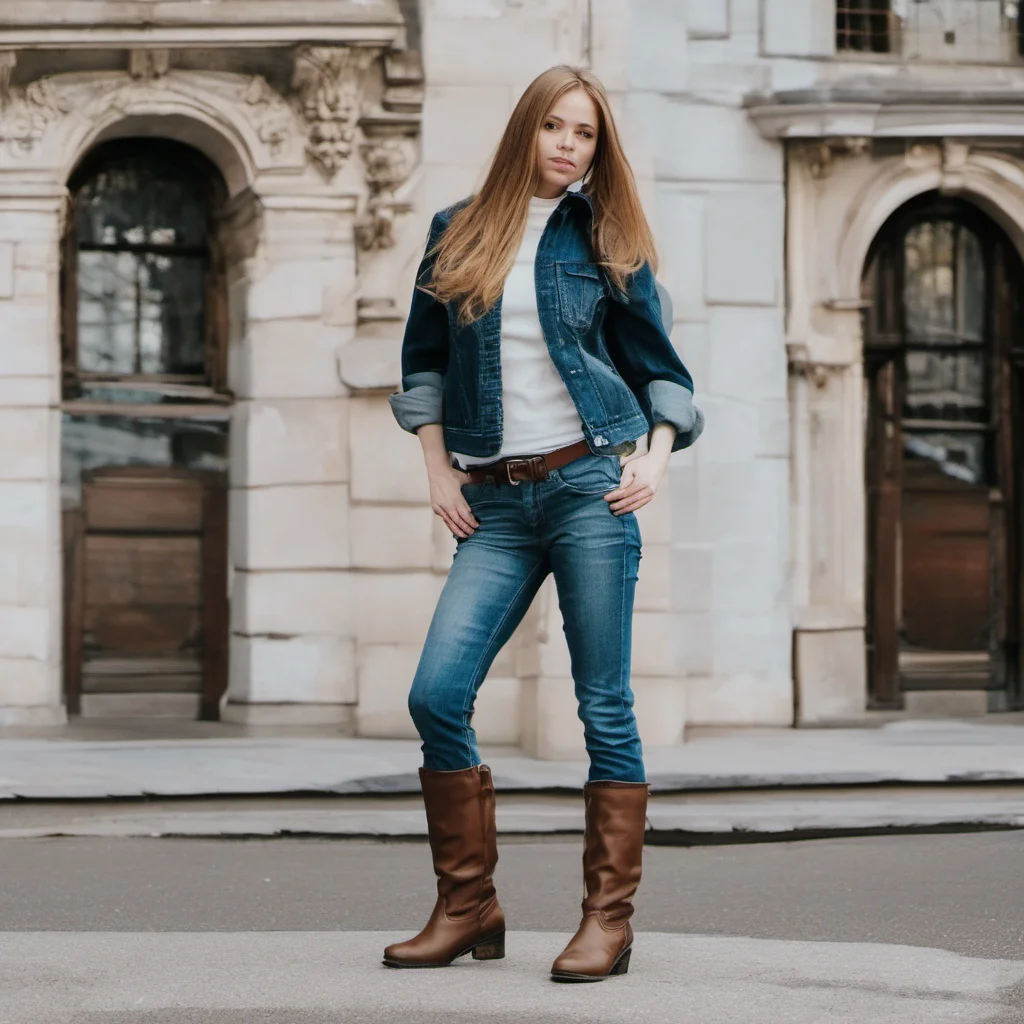 woman in jeans and boots good looking trending fantastic 1