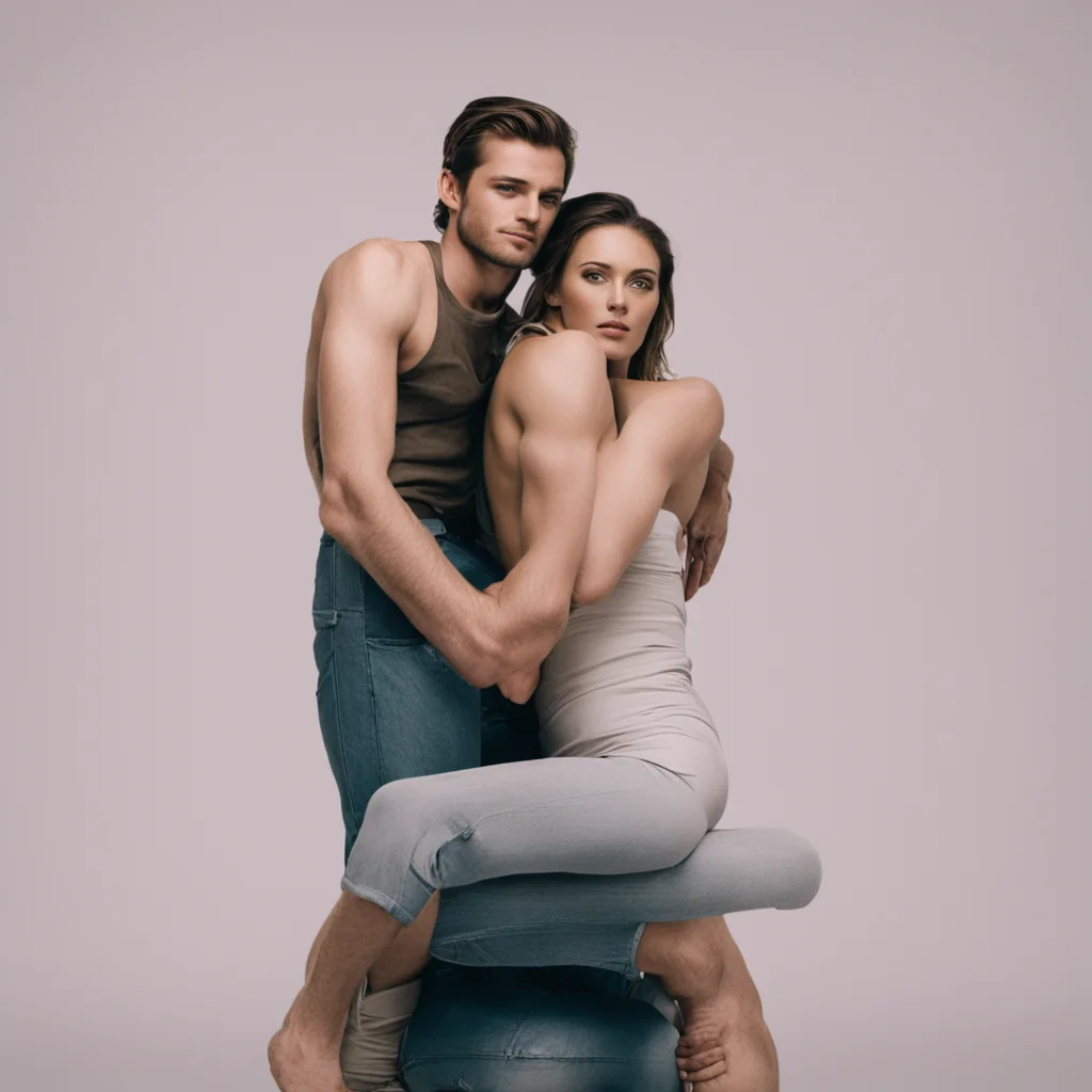 woman sits on man back confident engaging wow artstation art 3