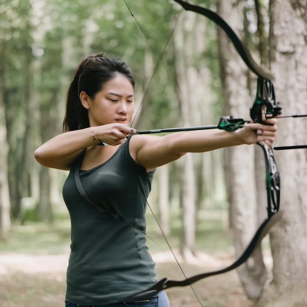 woman using an  archery amazing awesome portrait 2