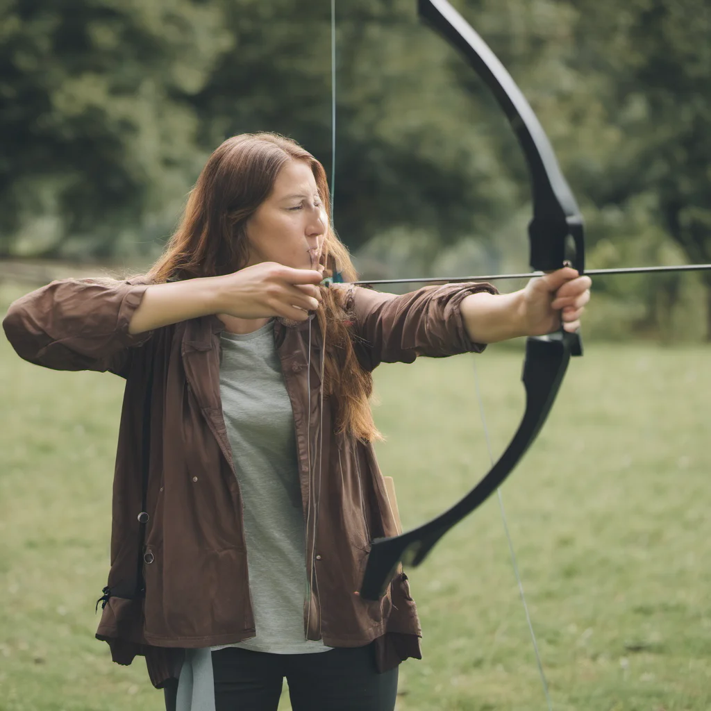 woman using an  archery