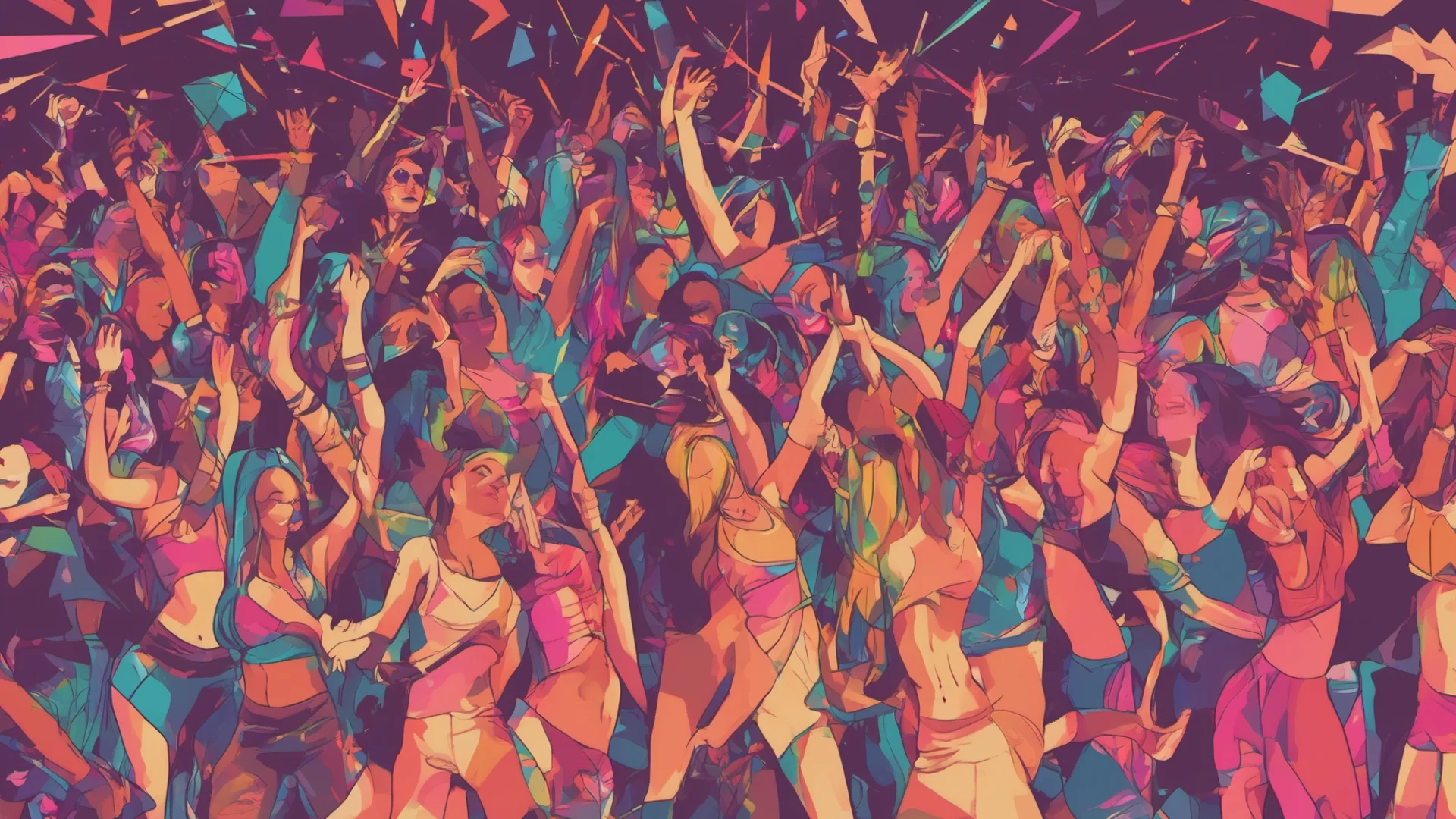 women dancing edm wide
