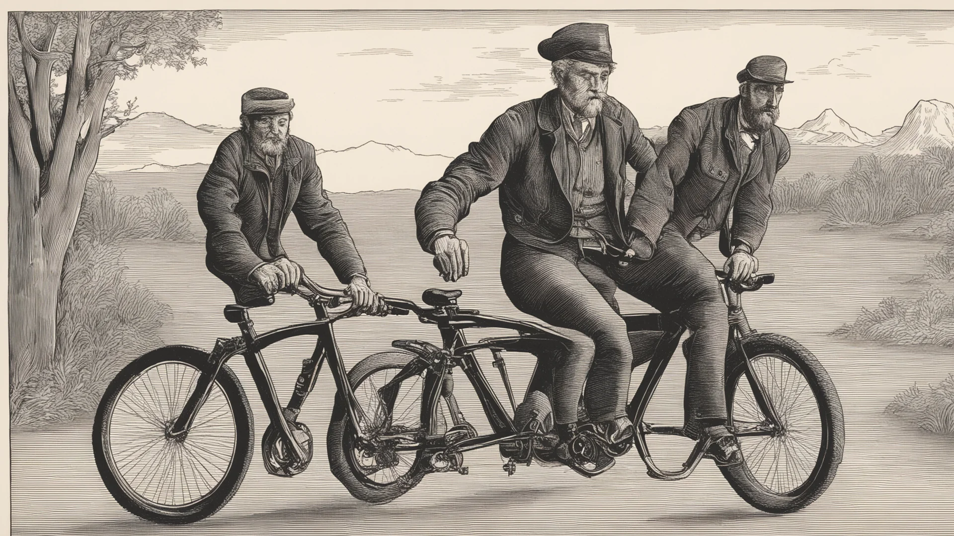woodcut of a man on bike good looking trending fantastic 1 wide