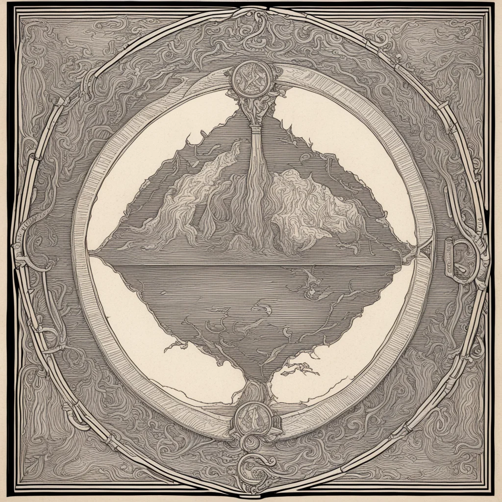 woodcut viking map cartouche