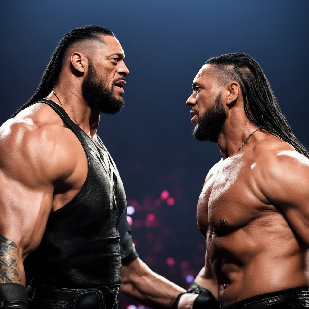 aiwwe roman reigns vs the rock  amazing awesome portrait 2