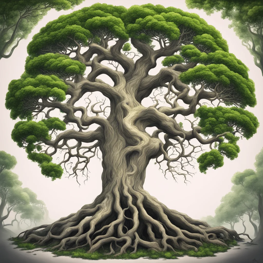 yggdrasil tree with big branches amazing awesome portrait 2