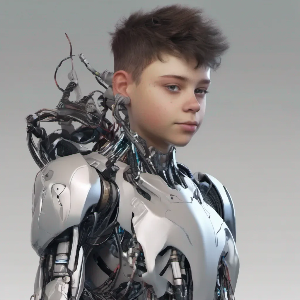 young friendly cyborg