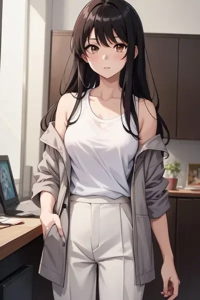 Almost emotionless shy girl