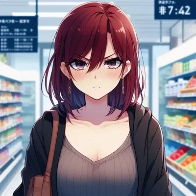 Angry woman at the supermarket