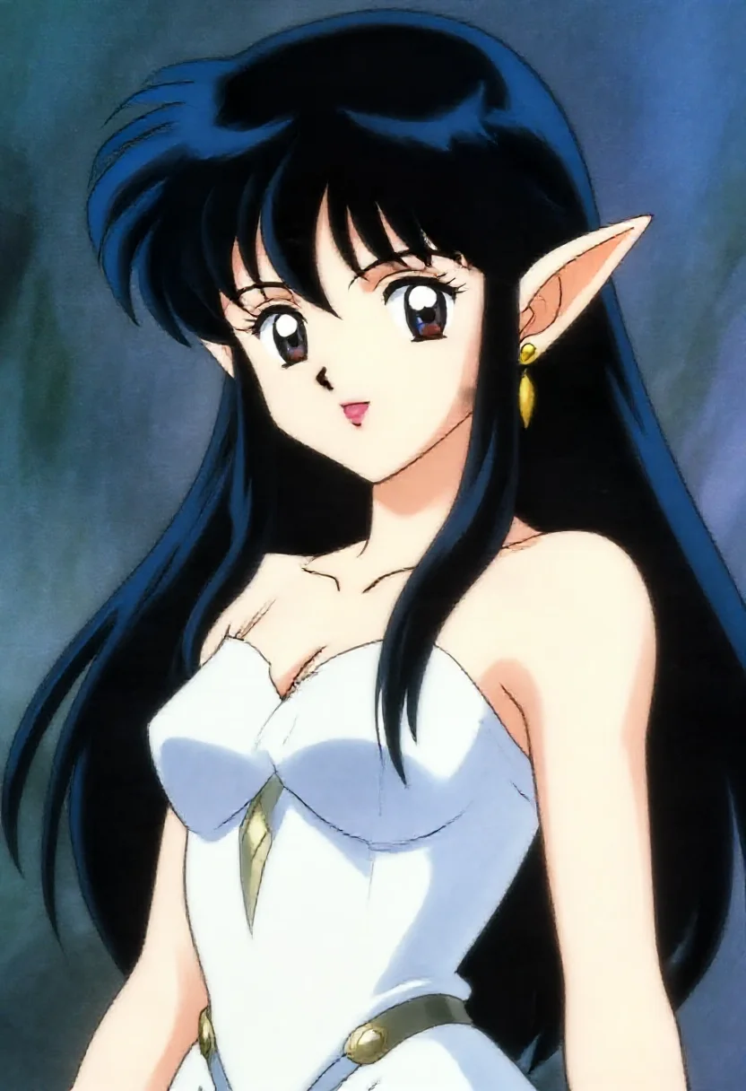 Aesthetic elf woman in 1990s anime OVA style style