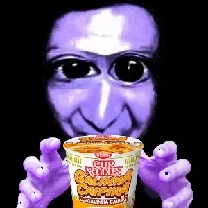 Ao Oni with a cup noodle